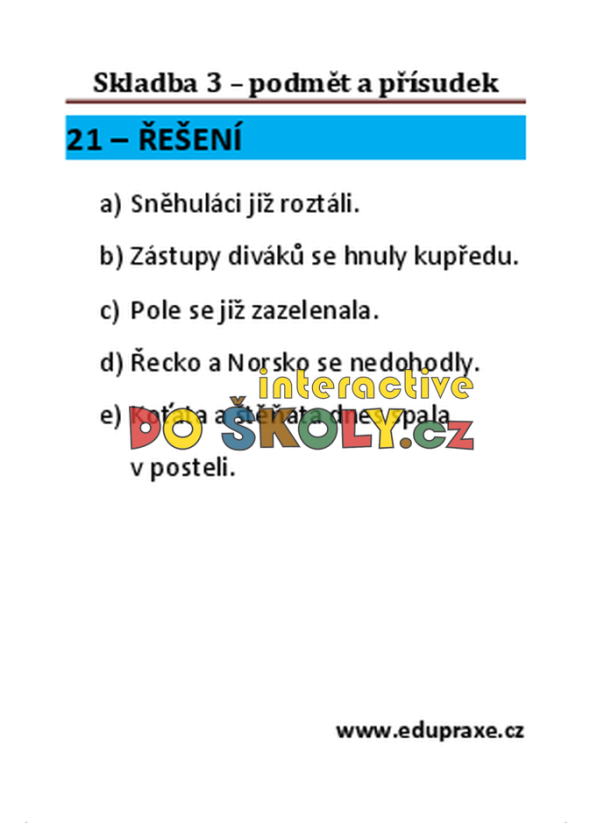 Skladba 3 – podmět a přísudek