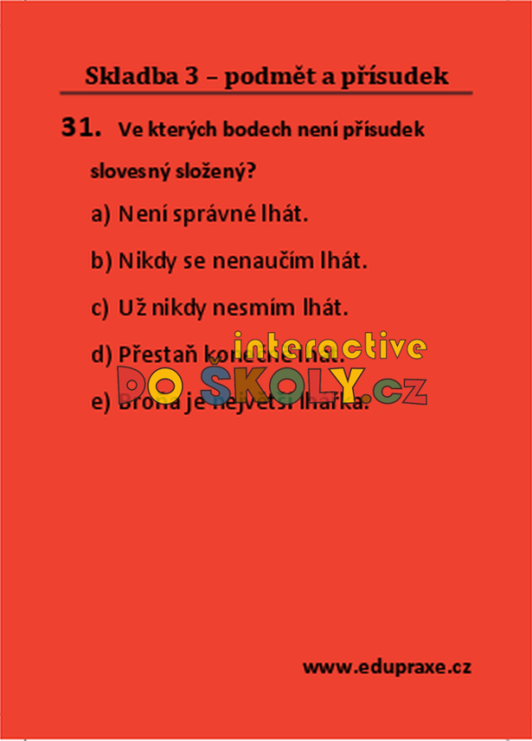 Skladba 3 – podmět a přísudek