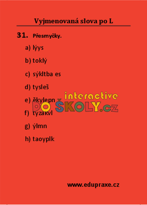 Vyjmenovaná slova po „L“