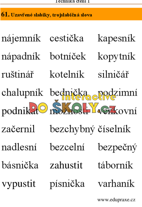 Technika čtení 1