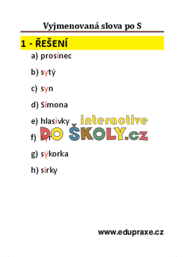Vyjmenovaná slova po „S“