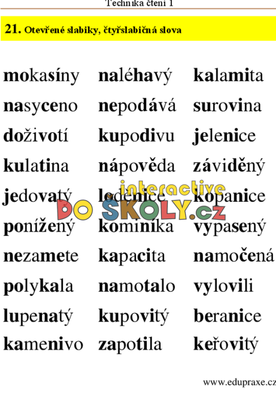 Technika čtení 1