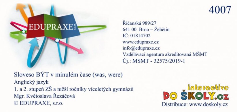 Sloveso BÝT v minulém čase (was, were)