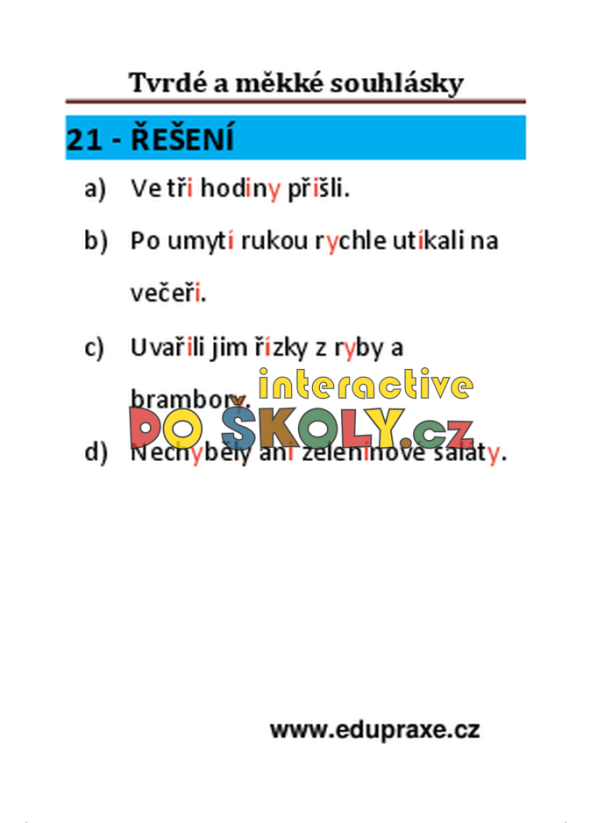 Tvrdé a měkké souhlásky