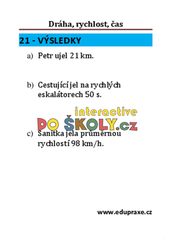 Dráha, rychlost, čas