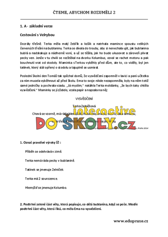 Čteme, abychom rozuměli 2 – diferencované PL pro rozvoj ČG (3. - 4. ročník)