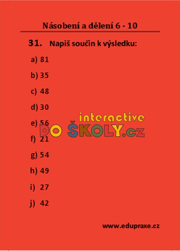 Násobení a dělení 6 - 10