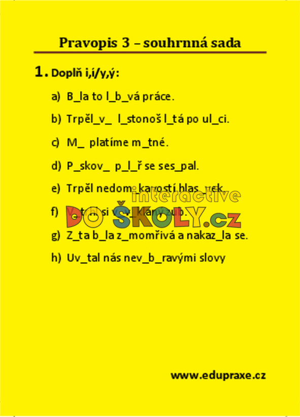 Pravopis 3 – souhrnná sada
