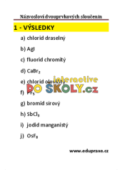 Názvosloví dvouprvkových sloučenin