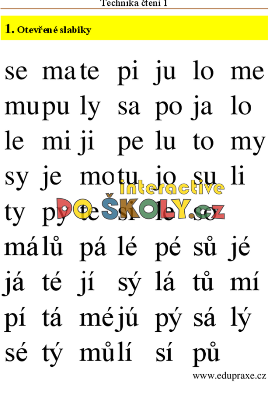 Technika čtení 1