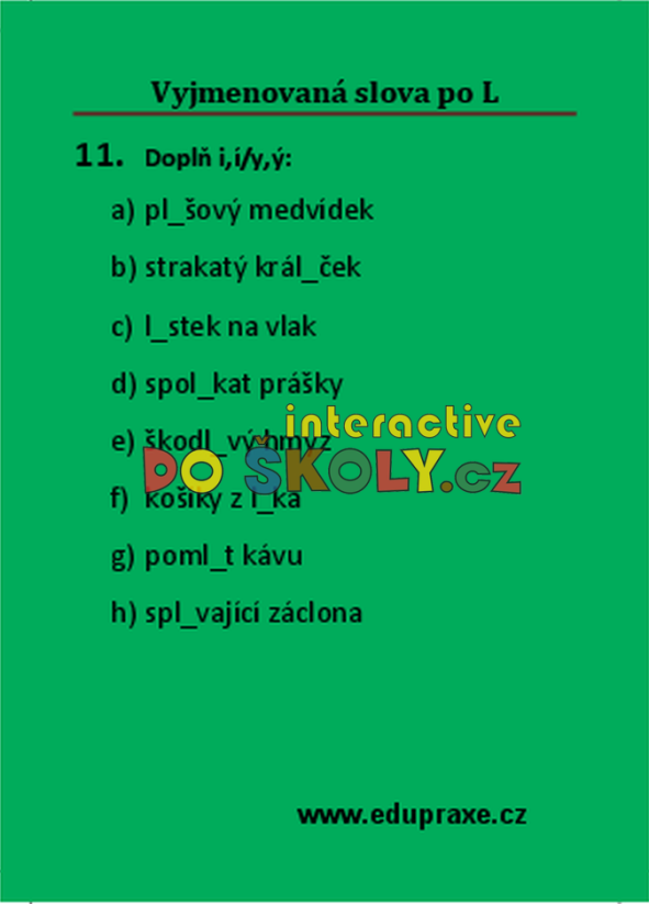 Vyjmenovaná slova po „L“
